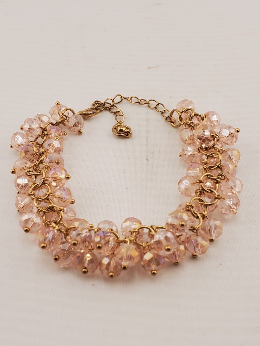 Pink Glass AB Cha Cha Bracelet